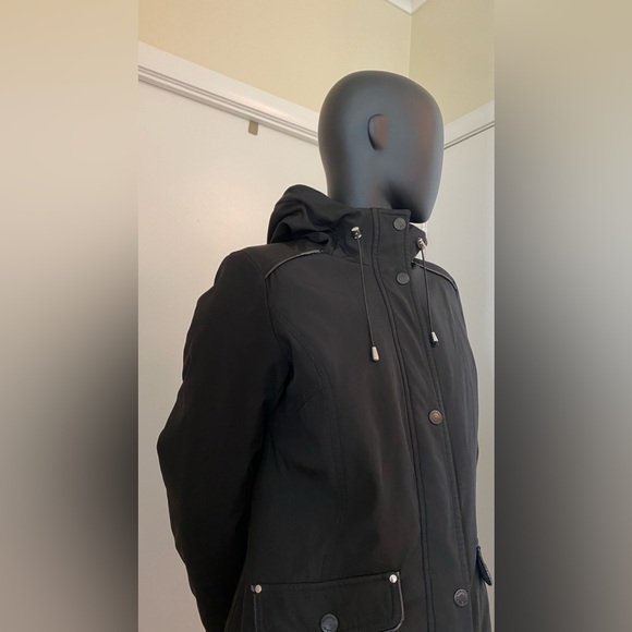 Black Long Water-resistant Fall Jacket - Picture 8 of 10